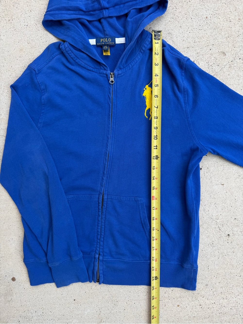 Polo Ralph Lauren Big Pony Boys Hoodie Royal Blue Full Zip Size L 14-16 - Picture 11 of 11